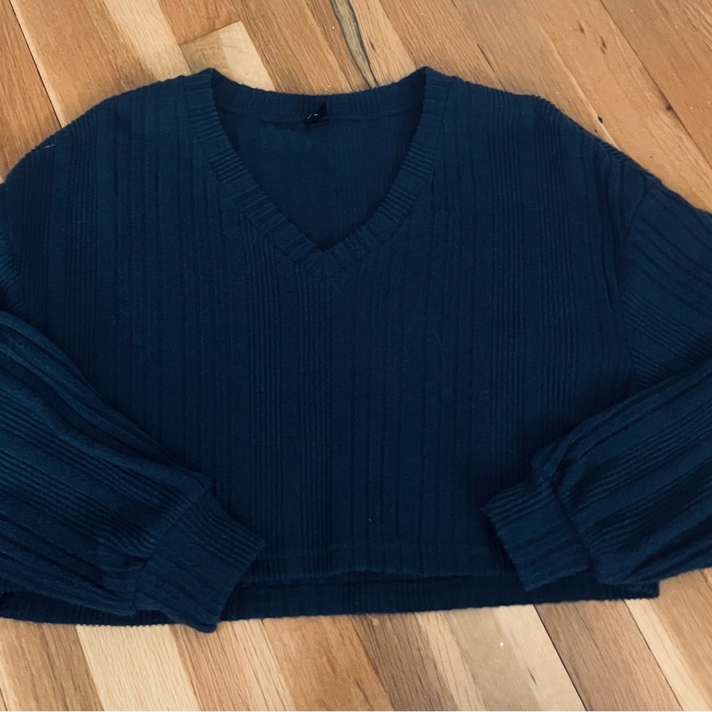 Navy Blue V-Neck Sweater